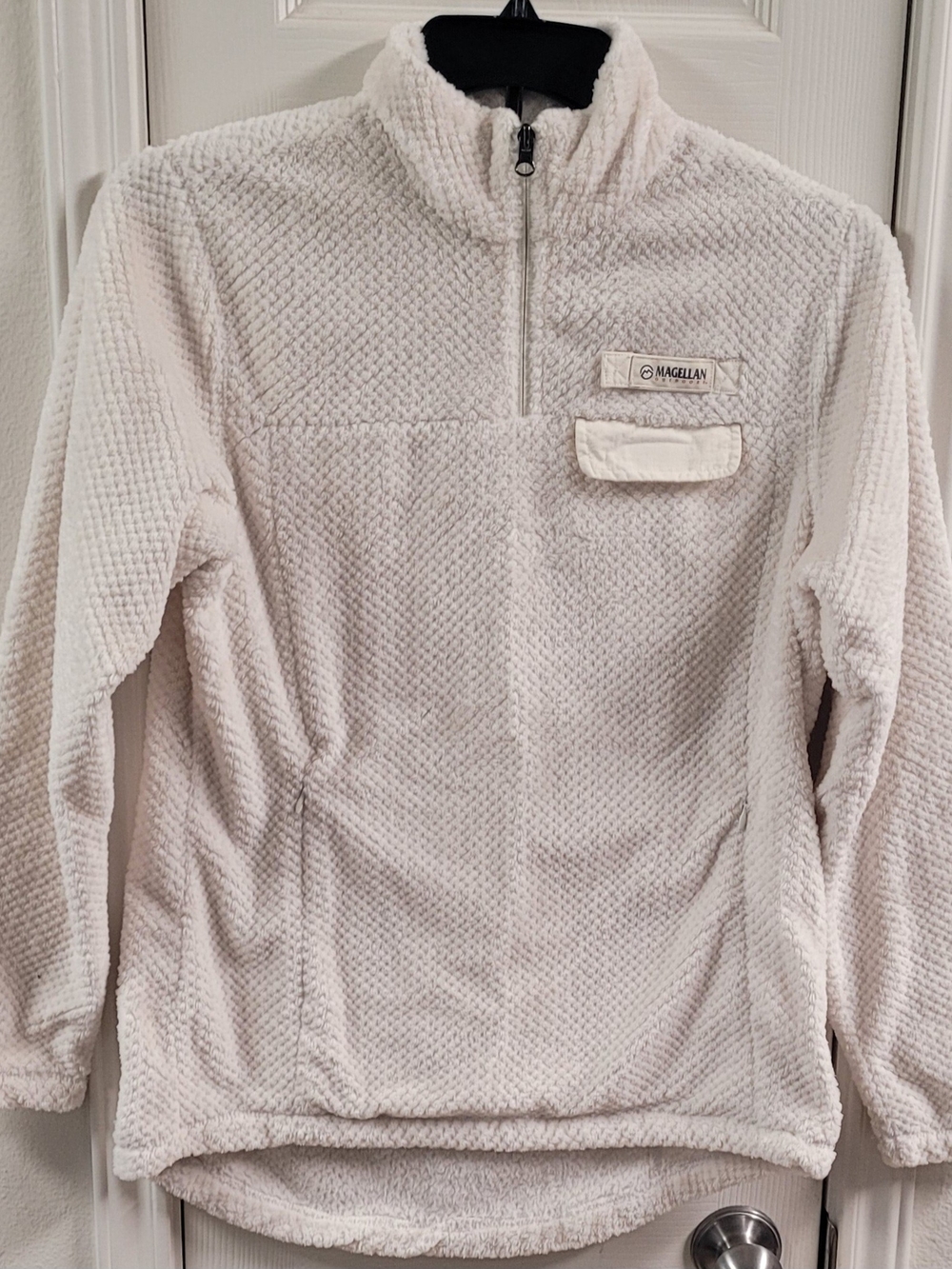 Magellan Outdoors Women's Cream Plush Quarter-Zip Pullover Jacket